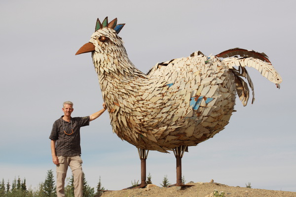 Fred juli 2014 Chicken (Alaska, USA) 
Bij een hele grote kip in dit piepkleine plaatsje in noordoost Alaska