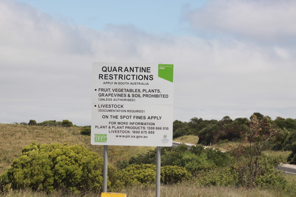 Quarantaine restricties Zuid Australie
