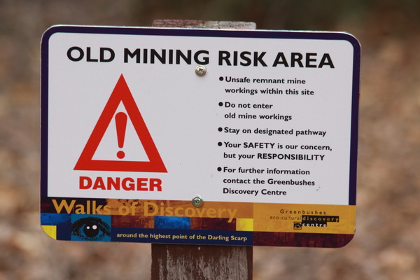 Waarschuwing - Oude mijnen risico