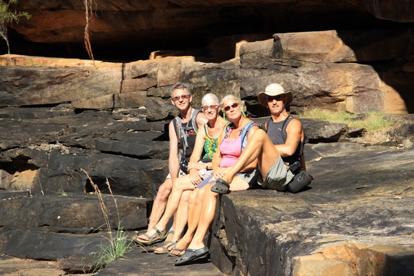 Lida, Joost, Magda en Fred juni 2016 - Charnley River (Kimberley)
Groepsfoto in Grevillea Gorge