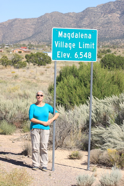 Magda september 2016 - Magdalena (New Mexico, USA)
Poseren met "haar" plaatsnaam bord