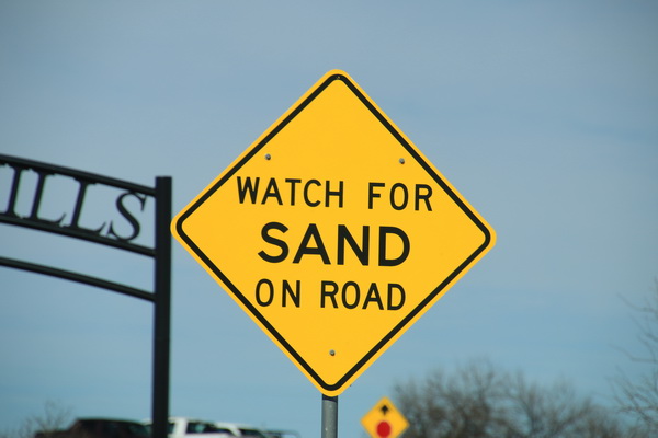 Pas op voor zand over de weg
Monahans Sandhills SP, Texas