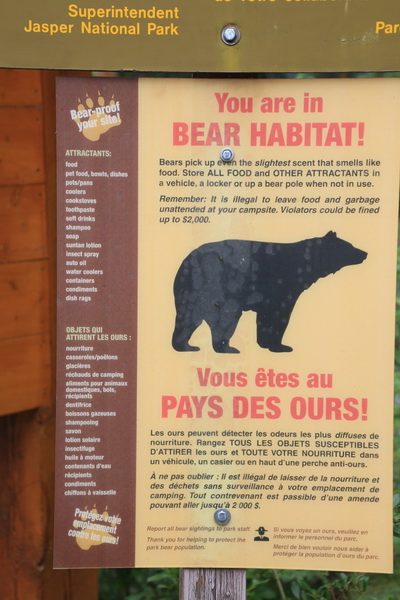 Waarschuwing voor beren gebied