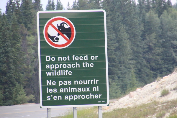 Verboden dieren te voeren of te benaderen