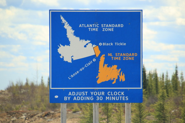 Newfoundland tijdzone, half uur later