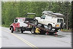 Geen olie meer in de tussenbak doordat de aftapbout losgetrild is Nala (zonder Kimmy) 50km naar Anchorage 'gesleept'. Ze was een beetje zwaar voor de truck...