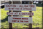 Waarschuwing Alligators en Snakes