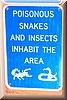 Waarschuwing giftige slangen en insecten