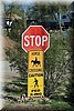 Stop, paarden en voetgangers kruisen