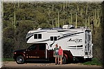 Magda en Fred januari 2017 - Apache trail (Arizona, USA)
De achterkant van onze nieuwe visite kaartjes