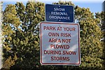 Parkeren op eigen risico, er wordt geen sneeuw geruimd tijdens winterstormen