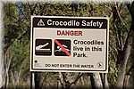 Waarschuwing voor krokodillen, niet zwemmen